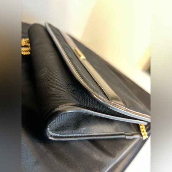 Authentic DIOR Vintage CD Black Crossbody Bag Gold Tone - Picture 11 of 14